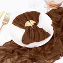DeZerlor 100 Pack Brown Cheesecloth Napkins Tan Summer Cloth Napkins Set of 100 Dinner Napkins Bulk 21x21 Inches for Wedding Bridal Shower Baby Shower Parties