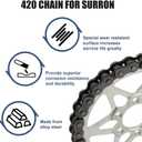 Drive Sprocket Chain Kit, PSLER Chain Drive 420 Chain Conversion Kit 30 Front 13 Rear Tooth Gear Drive Sprocket Kit Compatible with Sur Ron Light Bee X S Segway X160 260 Dirt Bike