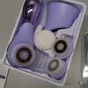 Facial Cleansing Brush Face Scrubber Exfoliator Rechargeable IPX7 Waterproof Electric Spin Cleanser Device for Exfoliating, Massaging and Deep Cleansing Removing Blackhead, Face Massaging (Purple)