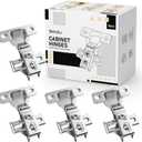 1/2" Overlay Soft Close Cabinet Door Hinges 2 Pair (4 Pcs) 105 Self Closing Hidden Cabinet Hinges for Face Frame & Frameless Kitchen Cabinets, Brushed Nickel