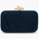 Purses for Women Evening Bag Handbags Formal Pleated Clutch Bag with Chain for Prom Wedding Party Black-tie affairs