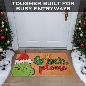 Grinchmas Please Door Mat Outdoor 30x17 Inch, Grinchmas