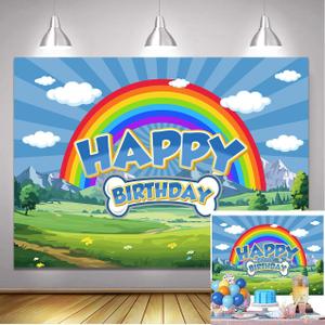 Cartoon Wild Photo Backdrop 6x4ft Blue Dog Paw Theme Birthday Backdrop Kids Happy Birthday Party Decoration Photo Booth Background