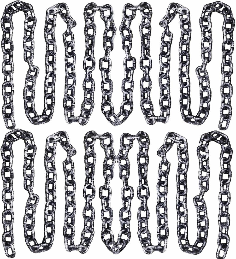 2 Pack Halloween Chains Removable Large Plastic Chains Props for Halloween Party Decoration Cosplay Accessory