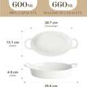 MALACASA Small Casserole Baking Dishes for Oven, Ceramic Oval Baking Dish Sets of 4, 8" x 5" Inch Au Gratin Baking Pans with Handles for Roasting, Lasagna, Pie, Baking Meat & Vegetables, White