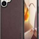 for iPhone 17 Case Premium PU Leather Cover Retro Design Full Protective Phone Case (Coffee, for iPhone 17)