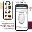 Trupoint Memorials Cremation Urns for Human Ashes, Decorative Burial Urn for Adult Men and Women, Large Opal with Silver Lining