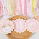 Some Bunny Is One High Chair Banner - Easter Bunny 1st Birthday Highchair Banner for Girls, Spring Rabbit 1st Birthday Decoration, Easter Girl First Bday Decor