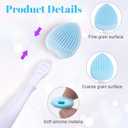 2 x 4pcs Lip Scrub Brush, Silicone Heart Lip Exfoliator Brushes Scrubber Tool, Double-Sided Lip Cleaning Exfoliating Remove Dead Skin Tool for Men Women Dark Lips- Pink & White & Blue & Yellow