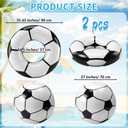 Soulchen 4 Pcs Soccer Inflatable Pool Floats Soccer Swimming Rings with 27" Inflatable Beach Balls Sports Theme Swim Tubes Rings for Adult Summer Sports Ball Decor Swimming Pool Beach Game
