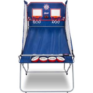 Pop-A-Shot - Dual Shot Sport | Arcade Basketball Game for Home | Paddle Scoring Hoop, 10 Game Modes, 4 Balls | Foldable for Easy Storage | Fun for All Players, Blue