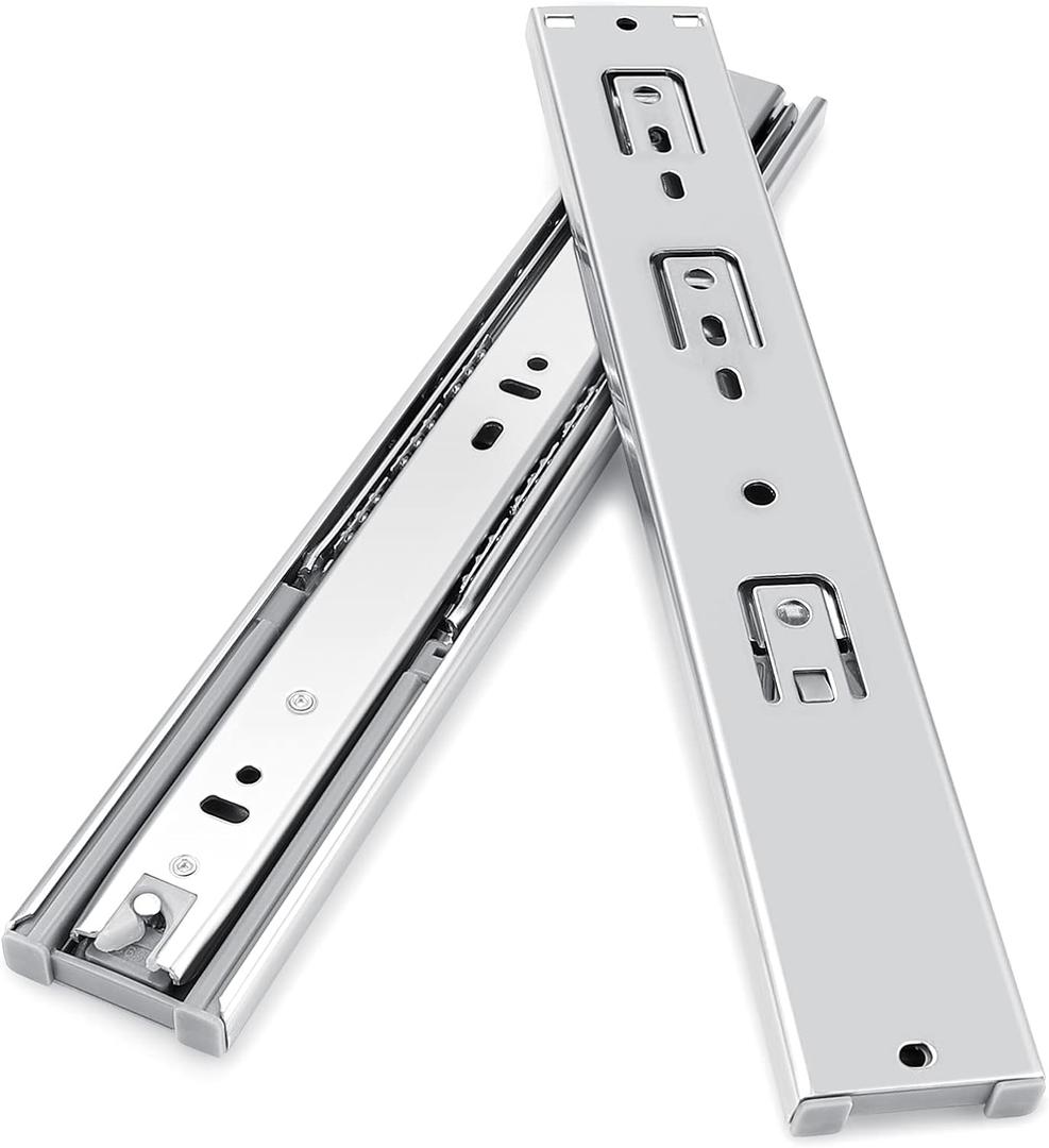 Gobrico Hardware 12-inch 55 lb, 3Folds Hydraulic Soft and Self Close Full Extension Ball Bearing Drawer Slides 1Pair