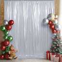 10x10ft Laser Silver Sequin Backdrop Curtain Panels for Parties, Wrinkle Free Glitter Photo Backdrop Drapes 2 Panels Shimmer Back Drop Cloth for Wedding Birthday Christmas Photography Background