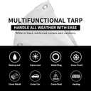 TARPAL Tarp 6'x 8' White Tarp Waterproof 7.5 mil(2-Pack) Medium Duty All Purpose Poly Tarps Cover Waterproof,Snow Proof UV Protection,Rip and Tear Proof,Poly Tarpaulin