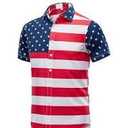 Euow Men's American Flag Button Down Shirt XXXL