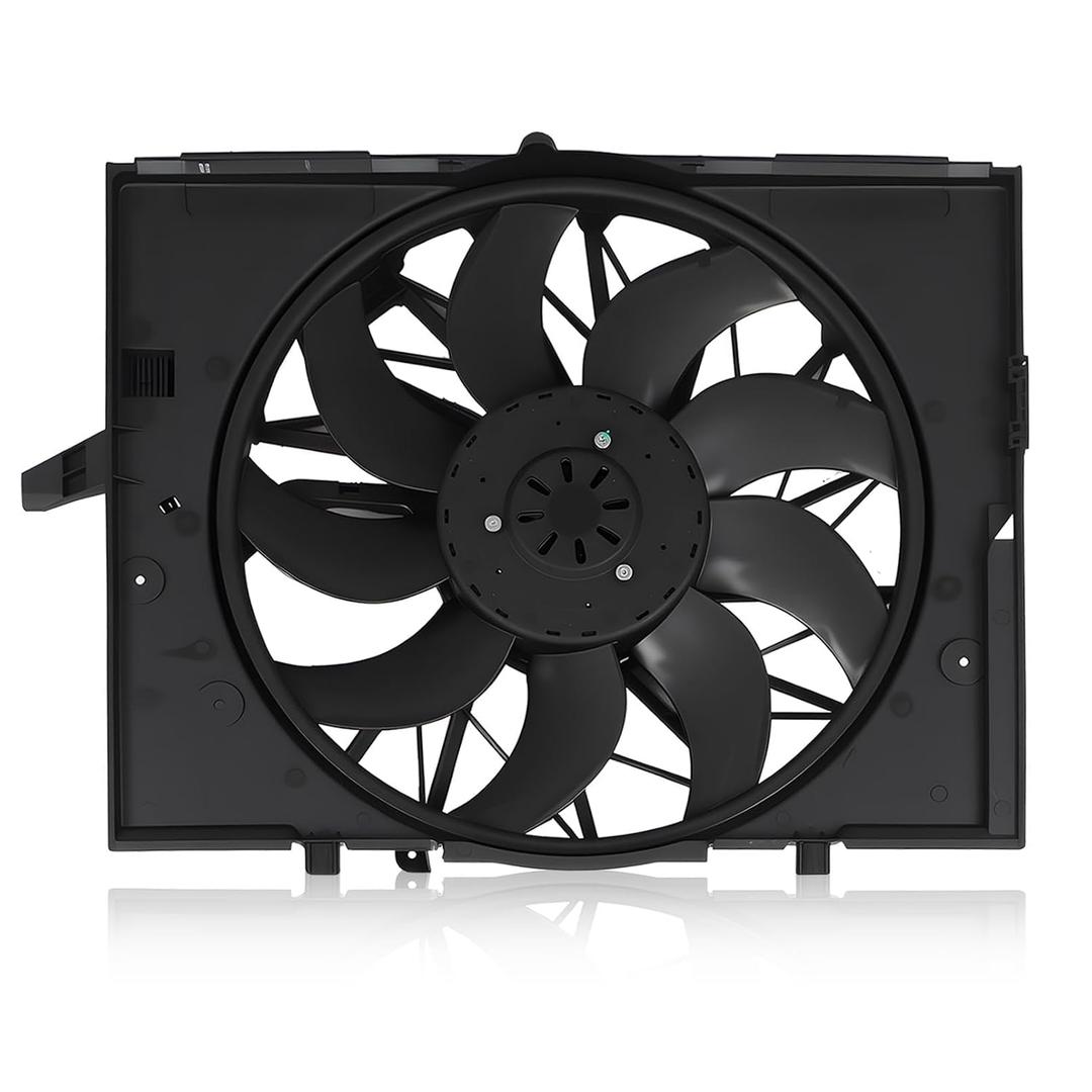 17427543282 Engine Radiator Cooling Fan Assembly Compaible with 525i 528i 530i 545i 645Ci 750i 750Li 2004-2010 3.0L 4.4L 4.8L Replace 17427514181 621-211