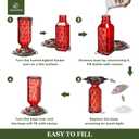 Kingsyard Glass Hummingbird Feeder for Outdoor Hanging, 24 Ounces, 6 Feeding Ports, Bird Nectar Feeder for Garden Dcor, Ant Moat Included, Red