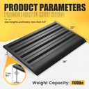 Threshold Ramp for Doorways, Adjustable Height 2.6"-6" Aluminum Wheelchair Ramp with Heightening Screws and Swivel Angle Leg, 1100lbs Load Capacity, 22x36 Curb Ramp for Trolley,Power Chairs