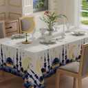 XCHI Watercolor Castle Moons Stars Ramadan Mubarak Tablecloth Rectangle Table Cloth Table Covers for Indoor Dining Home Party Decorations 60x84 Inch