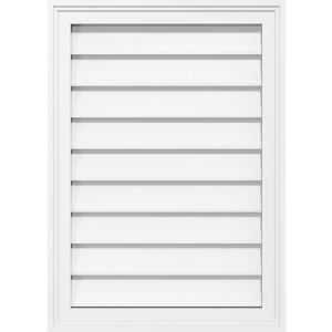 Ekena Millwork GVPVE16X2402SN Vertical Surface Mount Gable Vent: w/ 2" 1-1/2"H Brickmould Frame, 16"W x 24"H, PVC