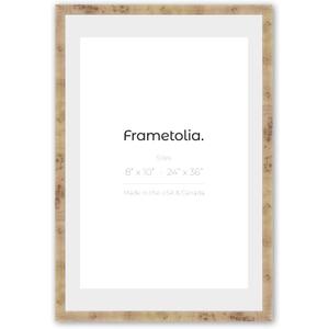 18" x 24" White Wide Mat 1-1/4" Burlwood Picture Frame - Fits 12x18 Picture with Mat, 18x24 Without Mat, Outside Frame Size: 20.5" x 26.5"