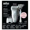 Braun Silk-pil 7 Epilator, Wet and Dry, Wide Head, Includes Venus Intimate Razor, Shaver Head and Trimmer Comb, SE7-141