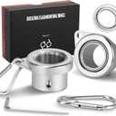 FLAG WIN Aluminum Alloy Flagpole Ring Set with Plastic Bearings 2 Pack, Anti Wrap 360Rotating Flag Mounting Ring Spinning Flag Pole Kit with Carabiner for 0.71-1.00 Inch Diameter Flagpole(Silver)