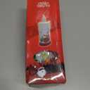 SWEETIME Snow Globe LED Flameless Battery-Operated Sparkly Glitter 3D Fire Wick Flickering Flame Fake Crystal Santa Claus Candle Decor for Christmas Celebration Party