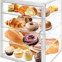 Large Clear Bread Box for Kitchen Countertop 4 Layers Acrylic Pastry Display Case Bakery Storage Container with Magnetic Door Bread Keeper for Homemade Cookie Cupcake Muffins Bagel (1 Pack4 Layers)