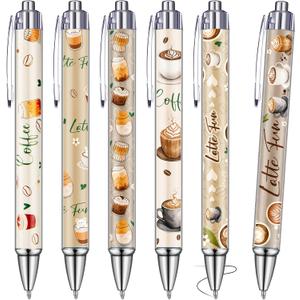 24 Pcs Coffee Party Gift Pens Bulk Party Favors Coffee Lovers Themed Decorations Black Ink Kawaii Ballpoint Pen for School Office Birthday Supplies Aesthetic Accessories