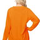 AOBUTE Womens Christmas Long Sleeve Sweatshirts Xmas Printed Casual Tops (Orange, XXL)