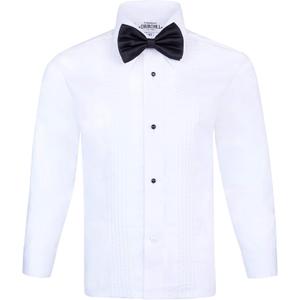 S.H. Churchill & Co. Boy's White Tuxedo Shirt with Bow Tie and Studs (White), 2T