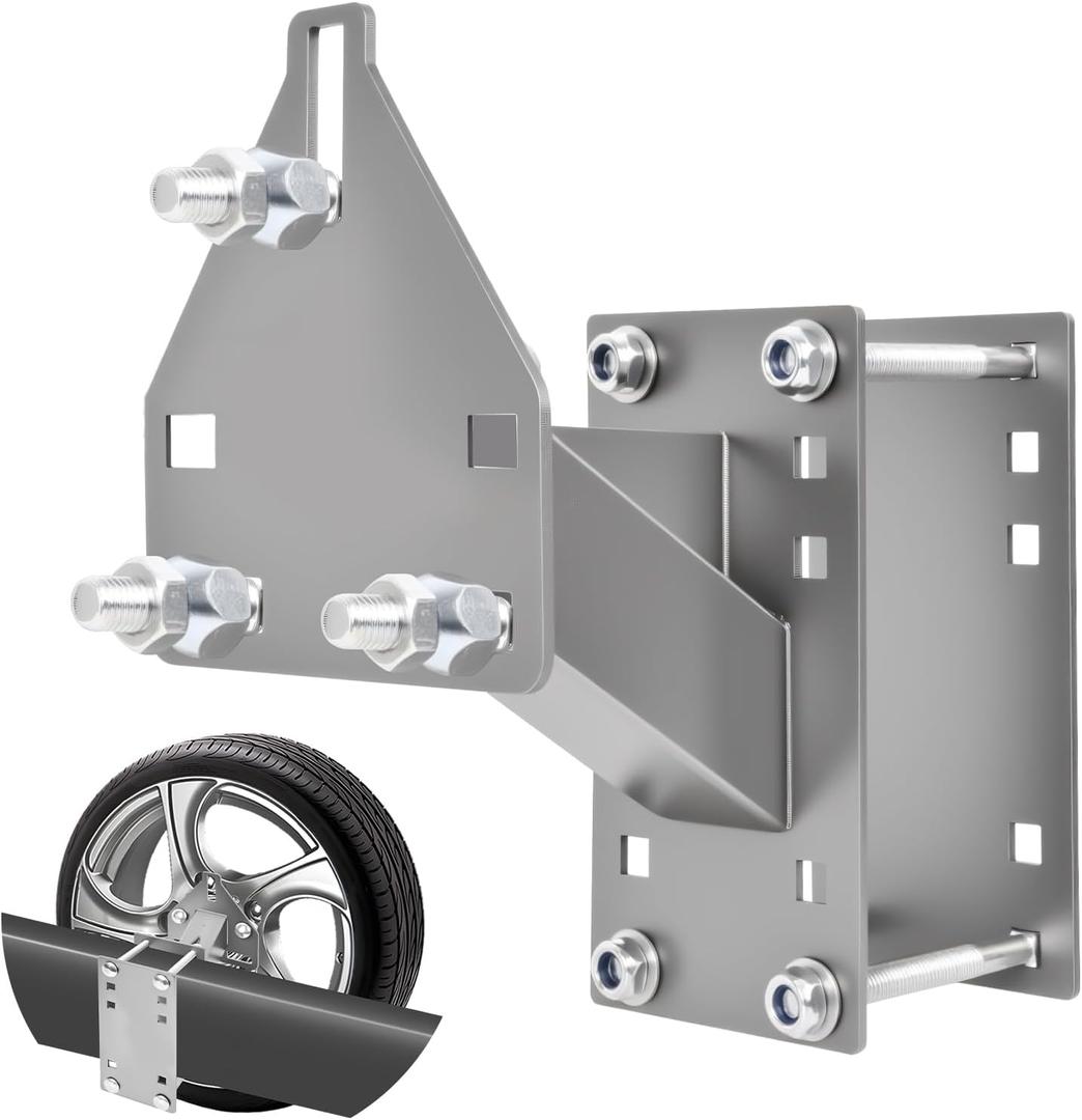 304 Stainless Steel Spare Tire Carrier,Spare Tire Mount Boat Trailer Carrier Bracket,Heavy Duty Lock Holder,Fits 4 & 5 & 6 Lugs Trailer Wheels On 4", 4.5'', 4.75'', 5'' and 5.5'' Bolt Patterns