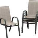 Patio Folding Chairs Set of 4, Outdoor Folding Chairs with Durable Rust-Resistant Frame and Breathable Textilene Material for Outside, 21.26"D x 29"W x 37.8"H