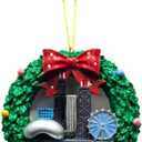Chicago Wreath Sparkle Hanging Ornament