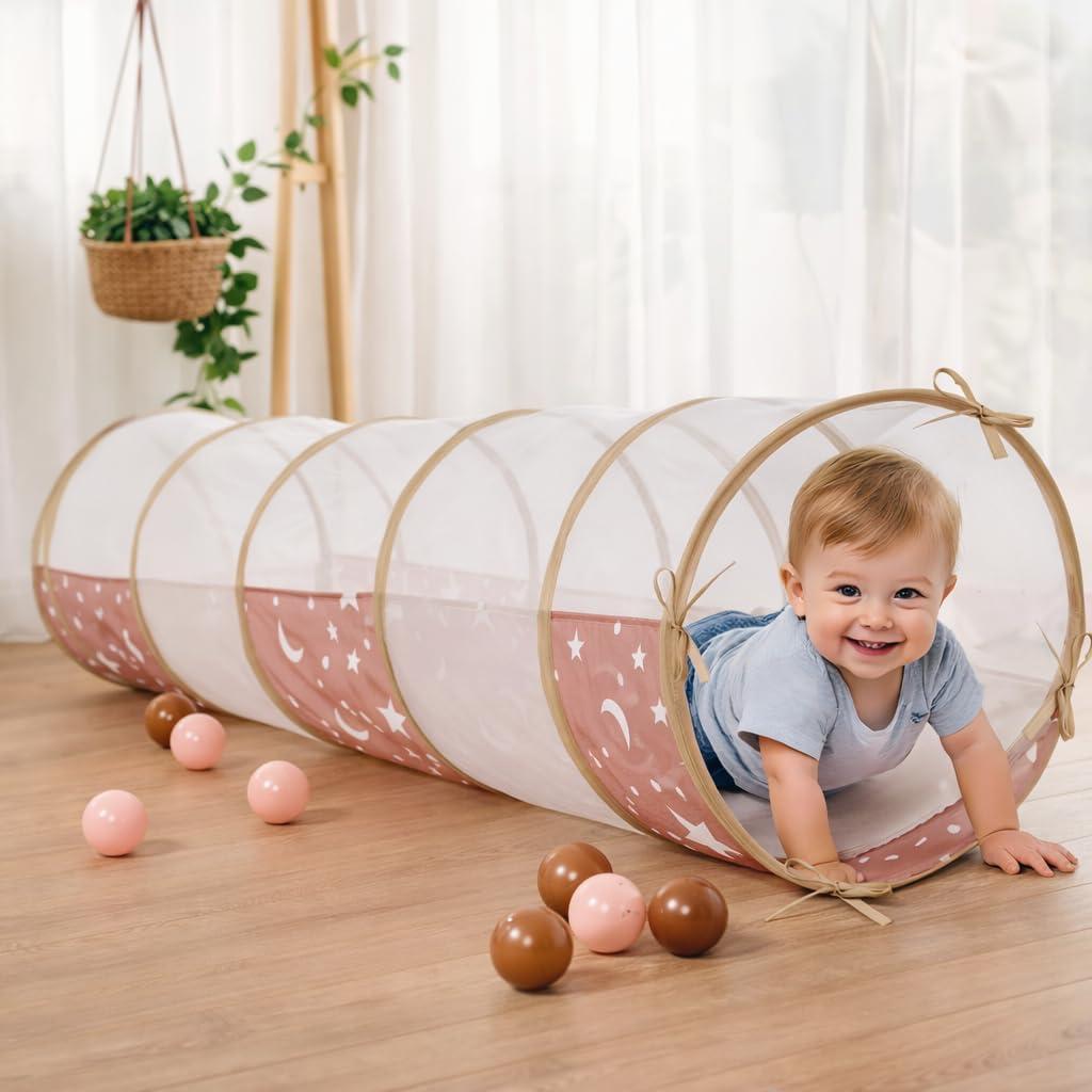 Kids Play Tunnel Tent for Toddlers, 70" x 18" Baby Tunnel Crawl Indoor, Play Tunnel for Kids to Crawl Through for Baby or Pet, Indoor & Outdoor Toys for Backyard Playset