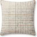 Loloi Chris Loves Julia Cricket Collection PCJ0013 Beige/Black 22'' x 22'' Cover Only Pillow