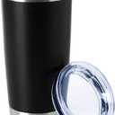 HASLE OUTFITTERS 20oz Tumblers Bulk Stainless Steel Cups with Lid Double Wall Vacuum Insulated Coffee Mugs for Cold & Hot Drinks 1 Pack, Black