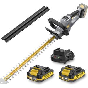 Hedge Trimmer Cordless 22" - 21V Powerful Electric Hedge Trimmer with 2 x 2.0Ah Batteries and Fast Charger, Easy to Use, 3200RPM Lightweight Battery Powered Bush Trimmers for Garden, Yard Care, GT860
