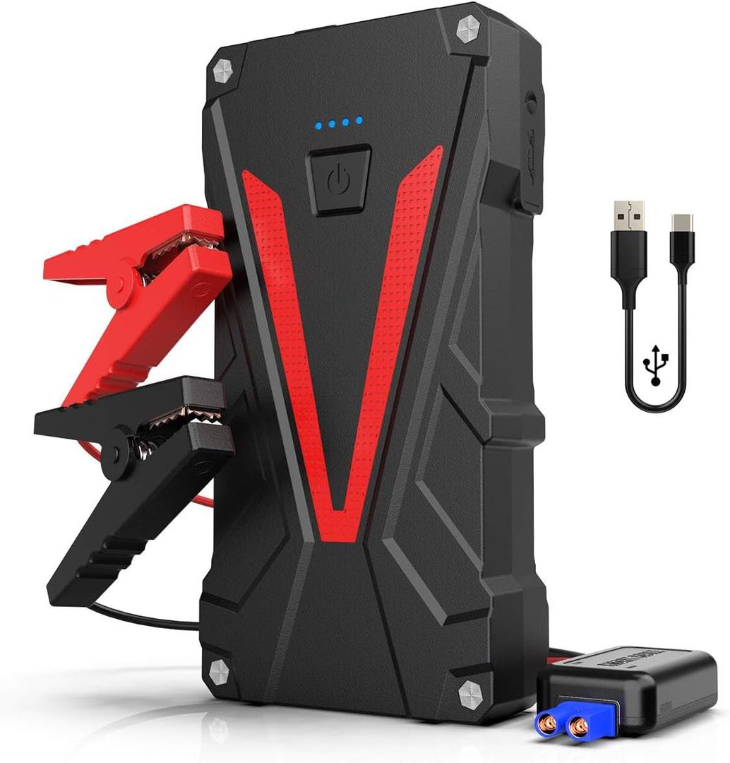 Car Battery Jump Starter 3500A 13800mAh Jump Box (8.0L Gas/7.0L Diesel) Portable Car Jump Starter Battery Pack 12V Lithium Car Battery Jumper Starter with German Jumper Cables, Fast Charge, Compact (3500A)