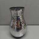 SOUJOY Disco Vase, Silver Mosaic Mirror Vase for Centerpiece, Handmade Glass Bud Vase for Wedding Flower Arrangeme, Living Room, Kitchen, Home Decor