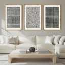 BINCUE Abstract Line Wall Art Set of 3 Modern Neutral Black Wall Decor Geometric Minimalist Artwork for Living Room Bedroom Office Bathroom 24"x36" Gift