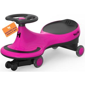 Hurtle Swing Ride On Car, Wiggle Car Toy for Kids, No Pedals, Batteries or Gears, Safe Toddler Ride On Toy with Twist & Go Motion, for Indoor & Outdoor Use, Suitable for Kids Above 3 Years (Pink), Small