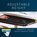 Kensington Keyboard Tray Under Desk, SmartFit Ergonomic Slide-Out Keyboard Drawer with Cable Management, Extra-Wide Height Adjustable Keyboard Holder, 24.5" x 11.75", Black K60004US