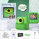 Kids Instant Digital Cameras for Boys and Girls, 1080P HD Dual-Lens Selfie Digital Camera with Print Paper & 32G Card, Christmas Birthday Gifts Toys for Toddler and Teenagers Age 3-16 Years Old