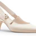Coutgo Womens Slingback Kitten Heels Closed Pointed Toe Bowknot Knitted Slip On Work Pumps Dress Shoes, 7.5