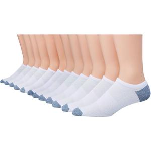 Hanes Men's Socks, Active Cool X-temp Lightweight Moisture-wicking Cushioned Ankle, Crew and No Show Socks, 12 and 14 Pair Packs (White, S)