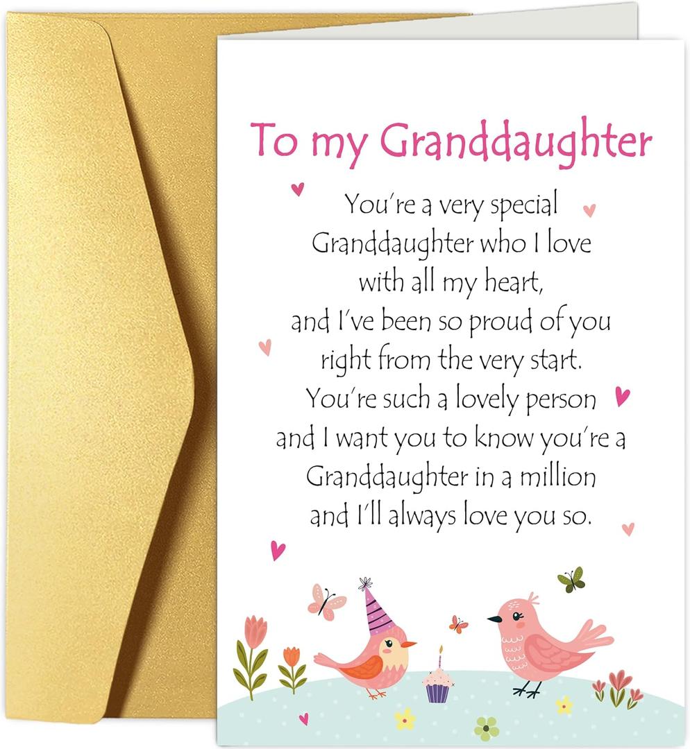 Cute Birthday Card for Granddaughter, Funny Granddaughters Birthday Card from Grandma Grandpa, You're A Very Special Granddaughter, 8 x 5.3 inches