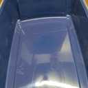 IRIS USA Cat Litter Box XX-Large Open Top with High Sided Walls Tall Scatter Shield Scoop Included Easy Clean Plastic Pan for Big Cats Kittens Multi-Cat Households 30"L x 20"W x 14"H Navy