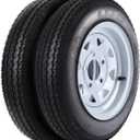 Set of 2 4.80-12 4.80x12 480-12 4.80-12 Trailer Tires with 12" Rims, 5 Lug on 4.5", Load Range C 6PR